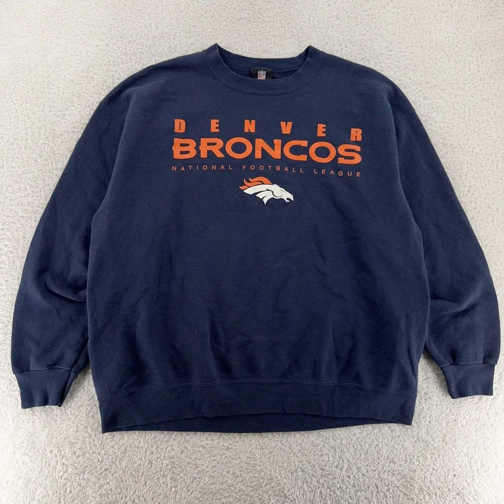 Denver Broncos Sweatshirt Mens L/XLNFL Football Crewneck Team Apparel‎ Pullover